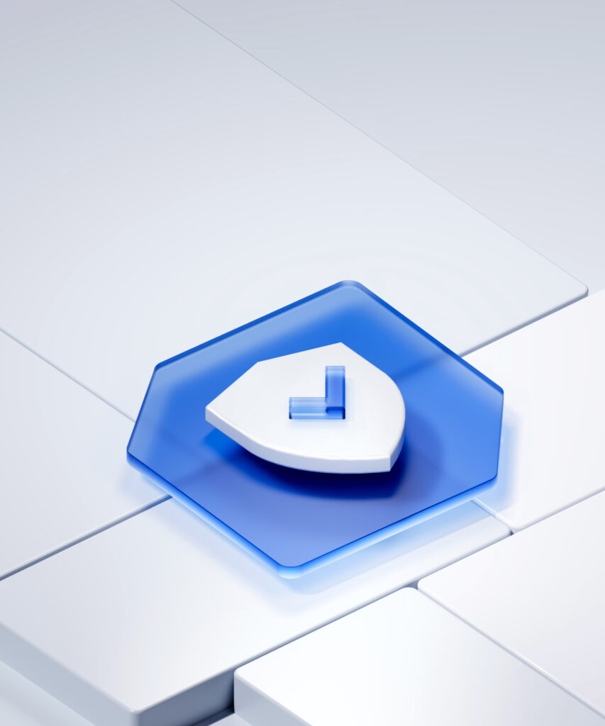 blue and white security icon