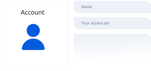 keycom account with blue person icon
