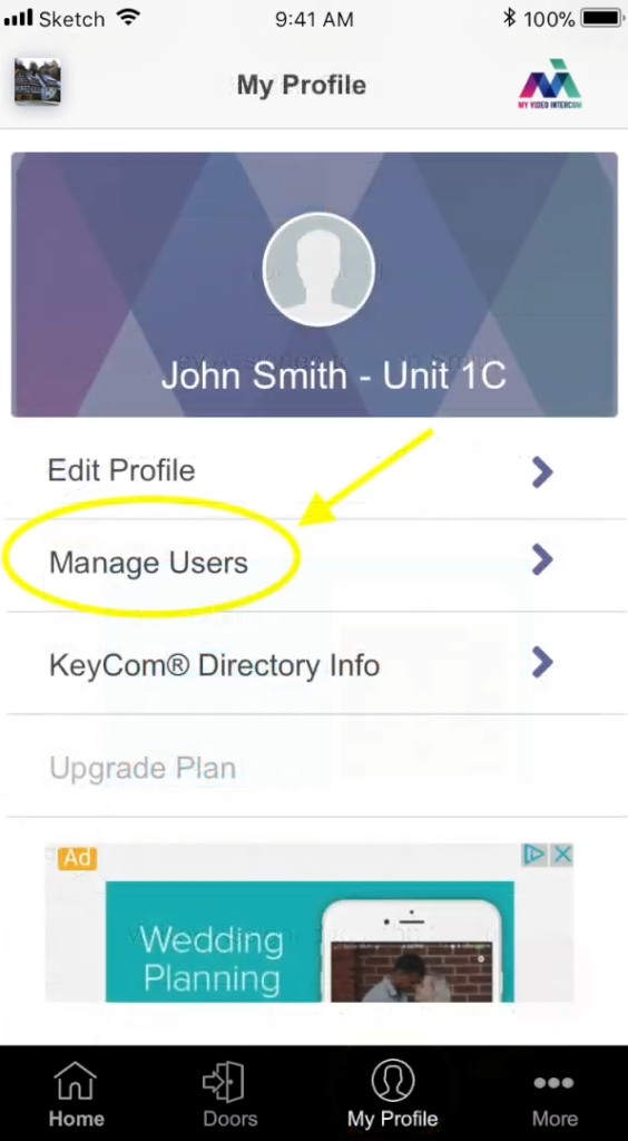 mvi profile page to view managed users