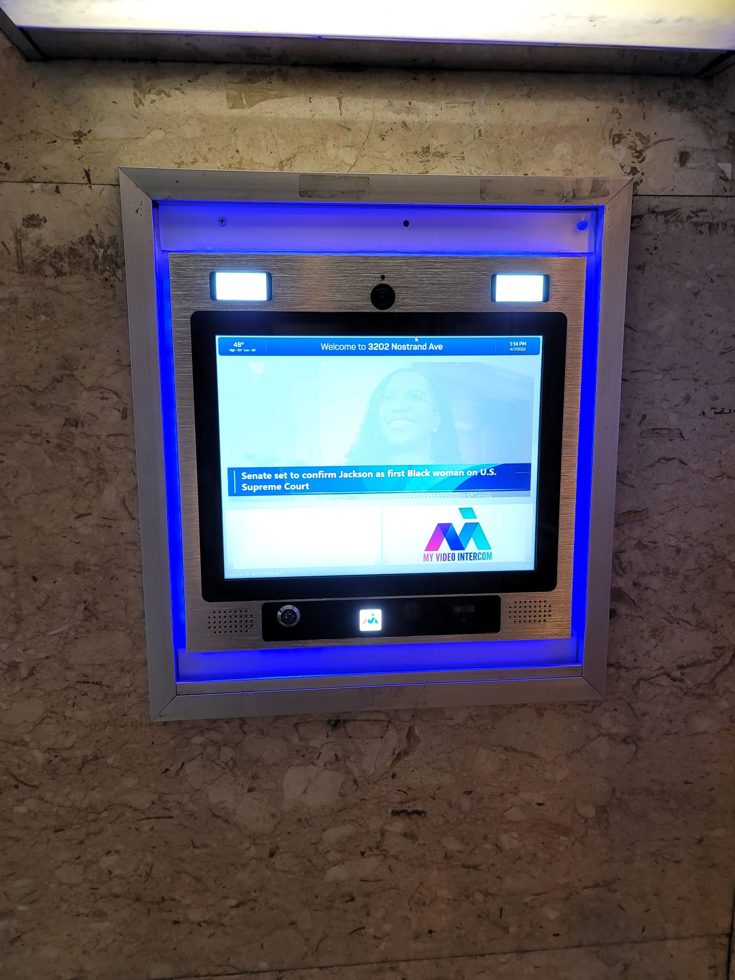 mvi keycom installed on grey wall